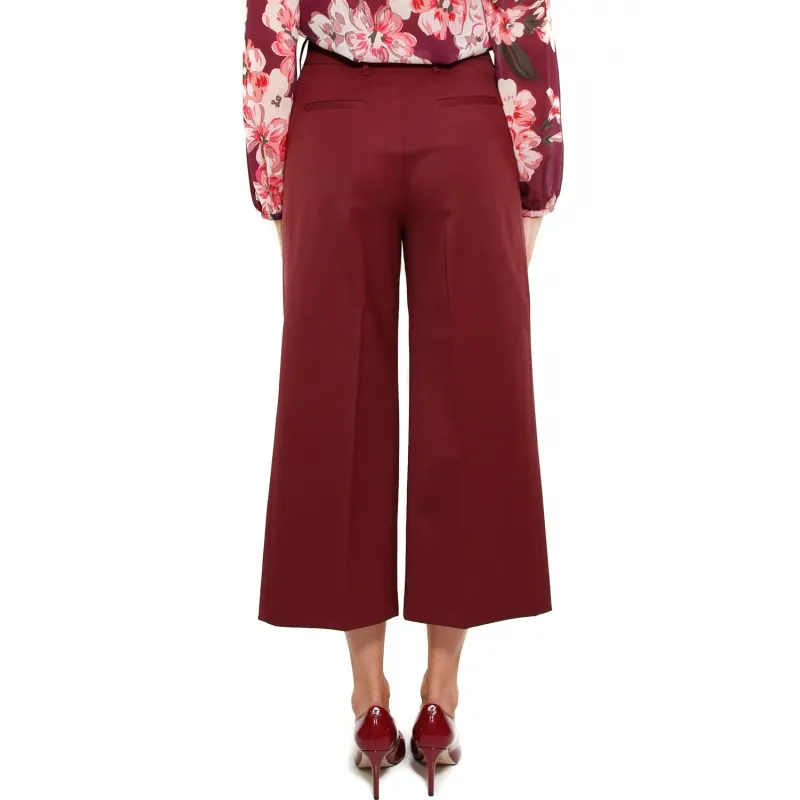 PANTALONE CROPPED LINEA AMPIA, BORDEAUX