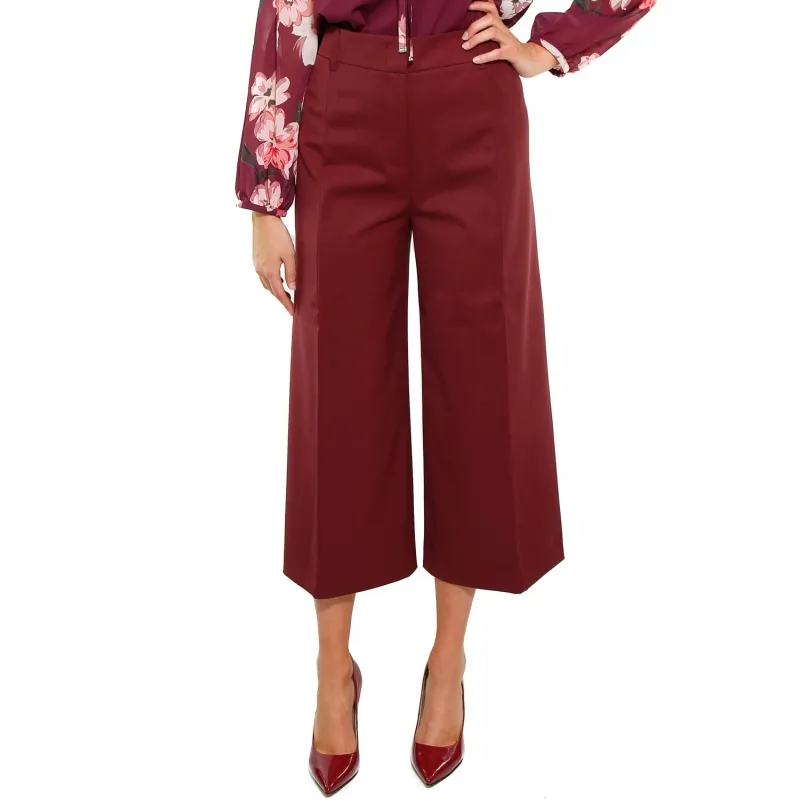 PANTALONE CROPPED LINEA AMPIA, BORDEAUX