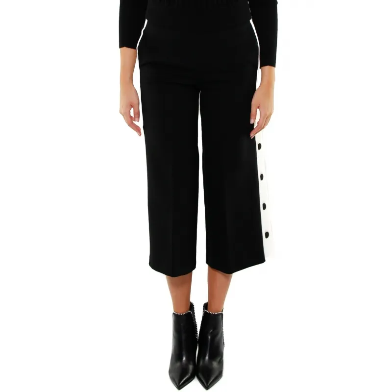 PANTALONE CROPPED PUNTO MILANO, NERO