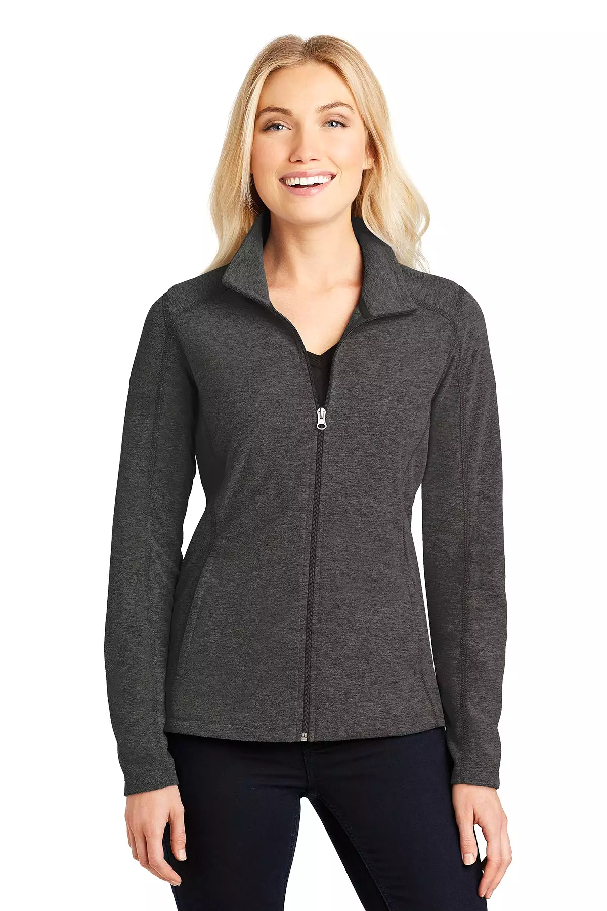 Port Authority L235 Ladies Heather Microfleece Full-Zip Jacket