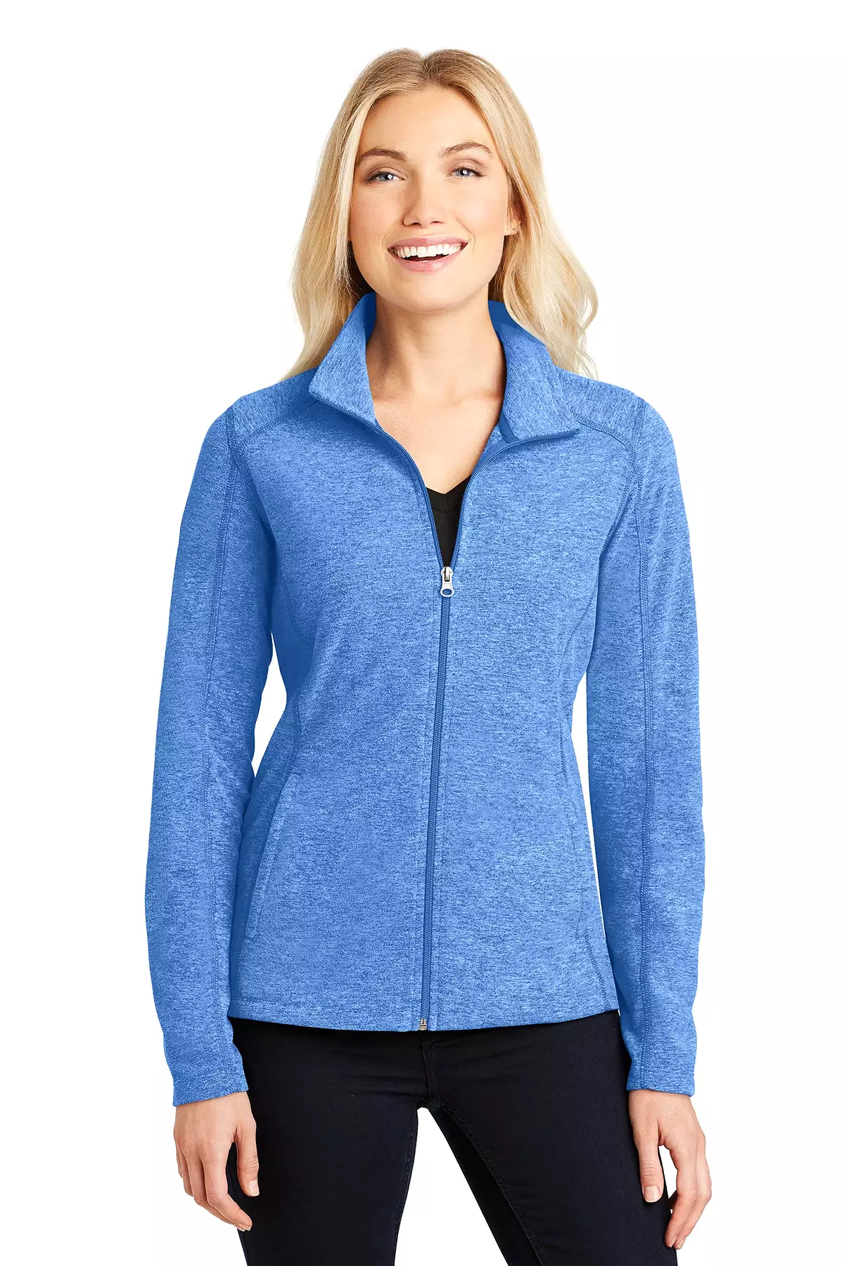 Port Authority L235 Ladies Heather Microfleece Full-Zip Jacket