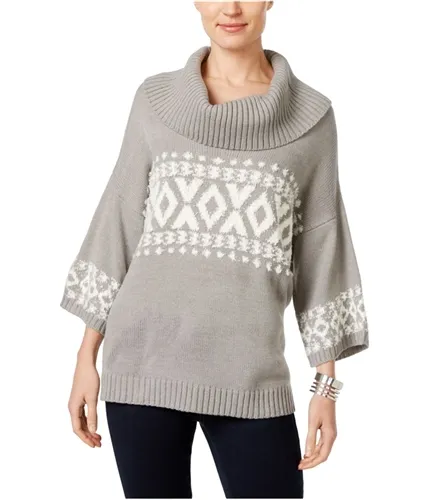 Style & Co. Womens Fair-Isle Cowl Pullover Sweater