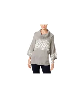 Style & Co. Womens Fair-Isle Cowl Pullover Sweater