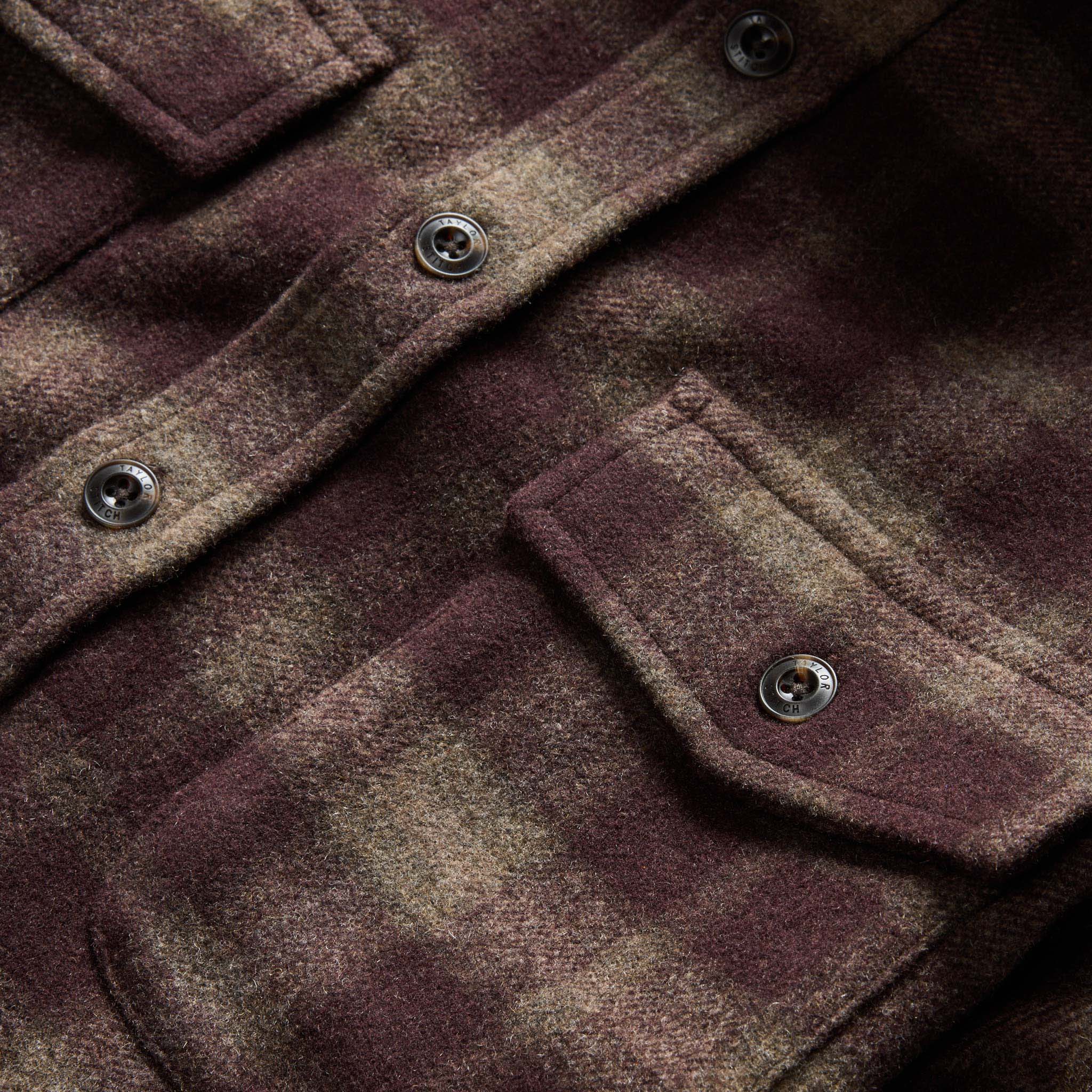 The Maritime Shirt Jacket in Burgundy Plaid