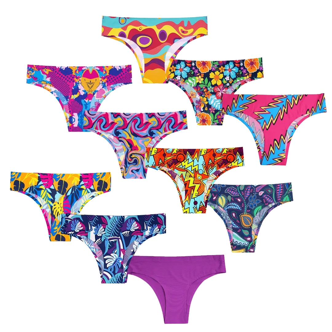 The Oddballs Top Ten Bundle - Ladies Seamless  Brazilian Briefs 10 Pack Bundle