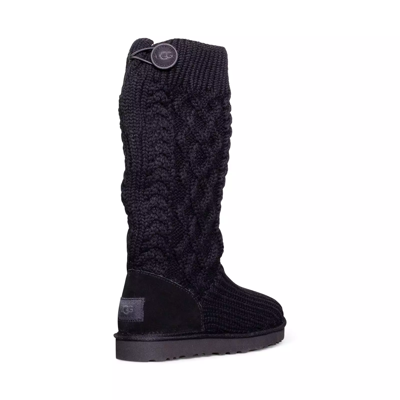 UGG Classic Cardi Cabled Knit Black Boots - Women's