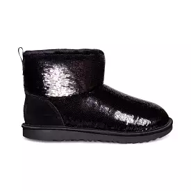 UGG Classic Mini Mirror Ball Black Boots - Youth