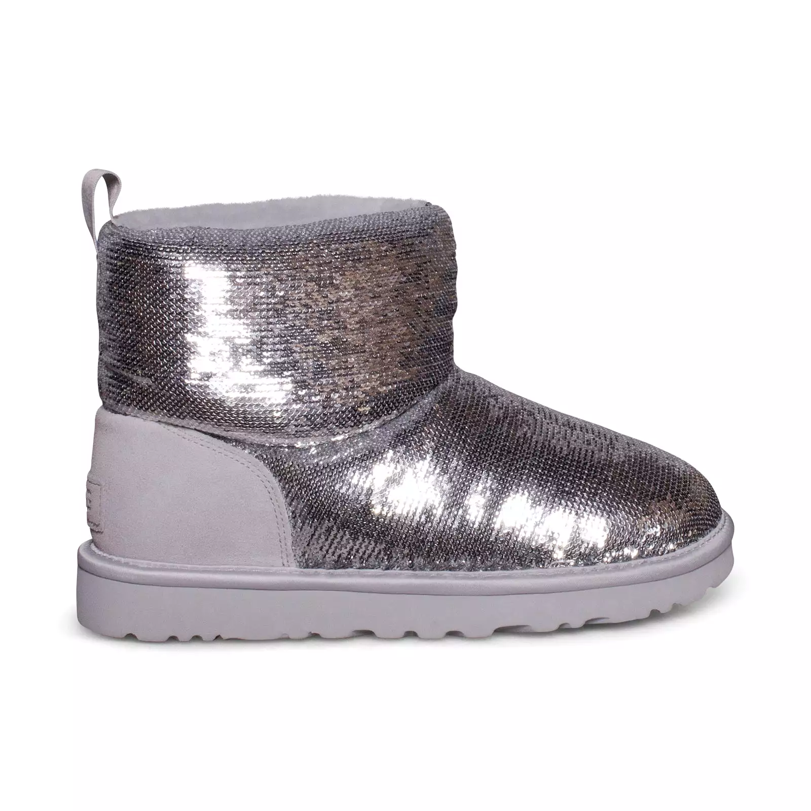 UGG Classic Mini Mirror Ball Silver Boots - Women's