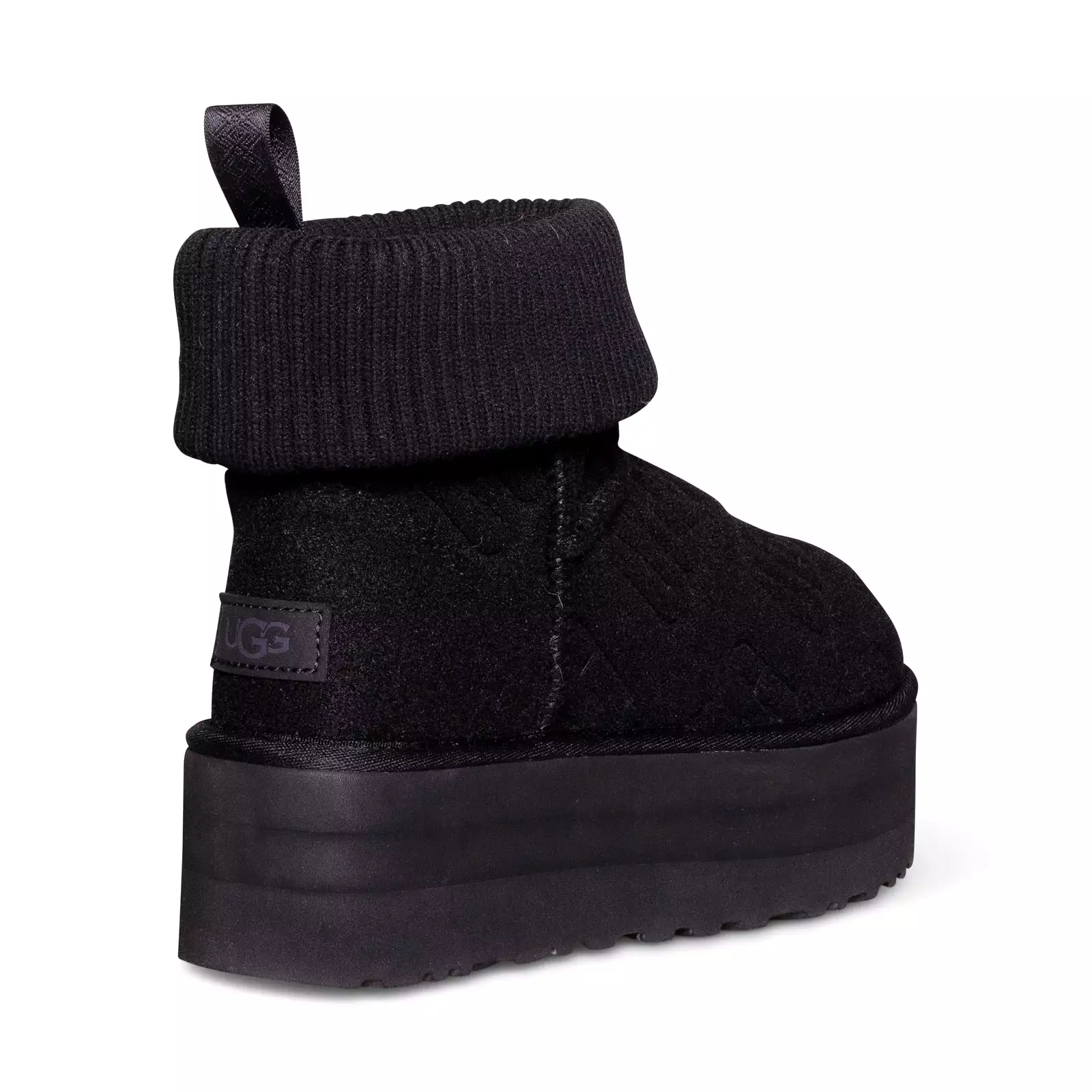 UGG Classic Mini Platform Felted Black Boots - Women's