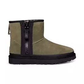 UGG Classic Mini Zipper Tape Logo Burnt Olive Boots - Women's