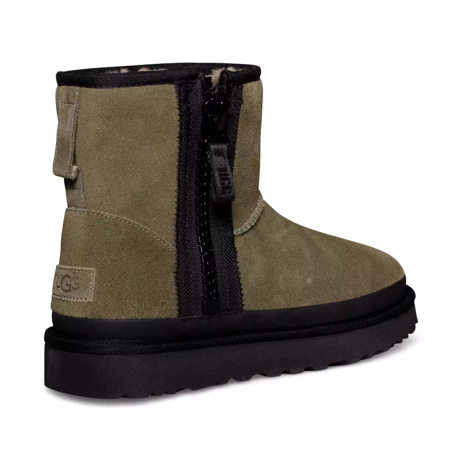 UGG Classic Mini Zipper Tape Logo Burnt Olive Boots - Women's