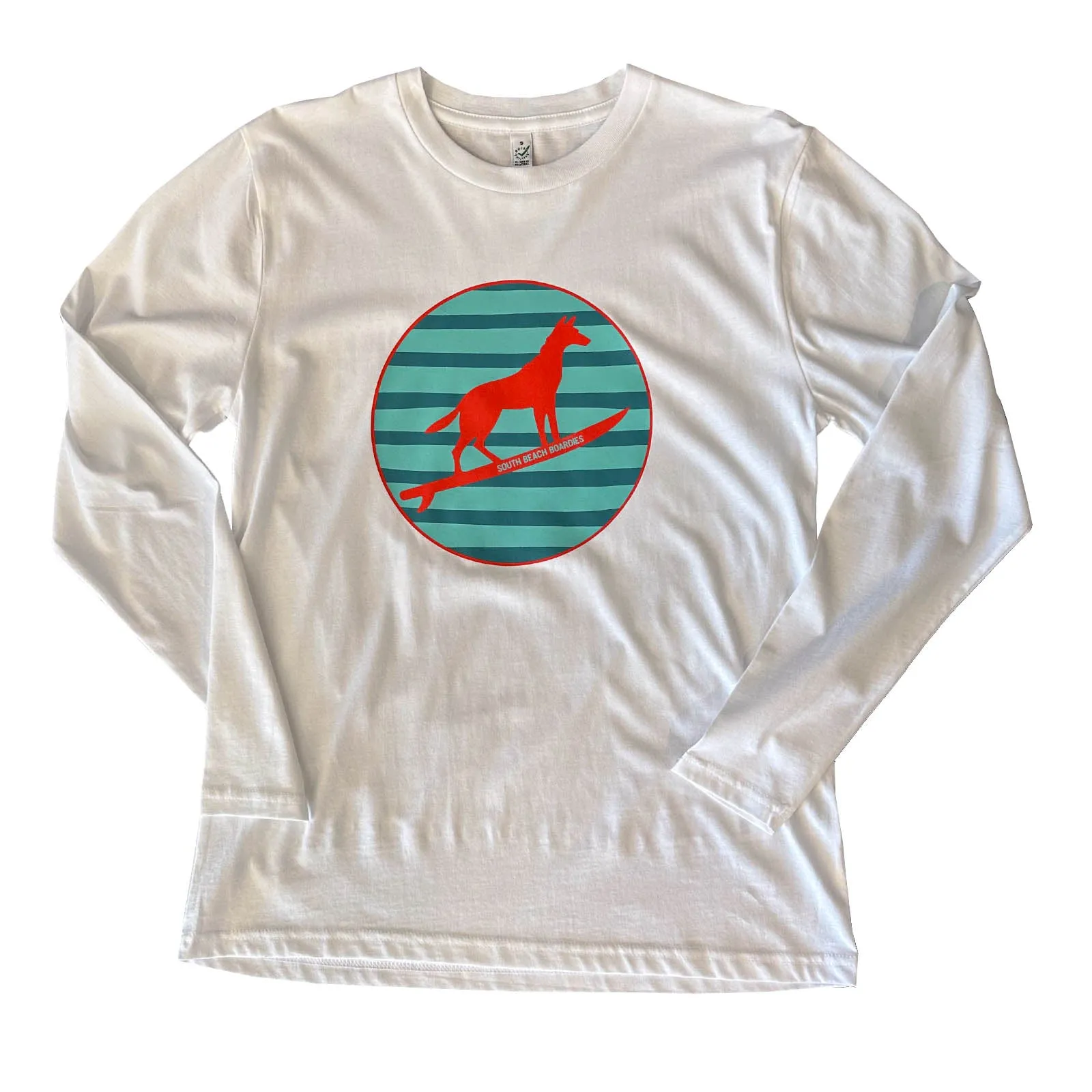 Unisex Organic Cotton Long Sleeve T-Shirt: Dingo (White)