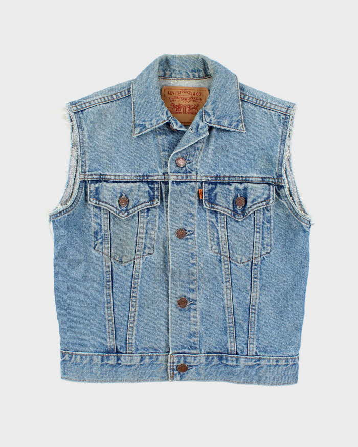 Vintage 90s Levi's Orange Tab Sleeveless Denim Jacket - M