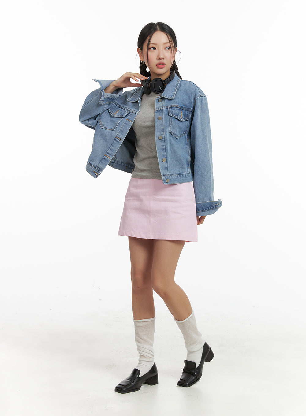 Washed Buttoned Denim Jacket OA402