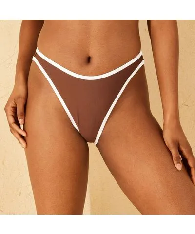 Wild Fable Women's Contrast Binding Low-Rise High Leg Cheeky Bikini Bottom