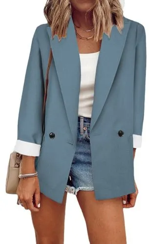 Women's Fashion Solid Color Patchwork Single Breasted Blazer Blazer