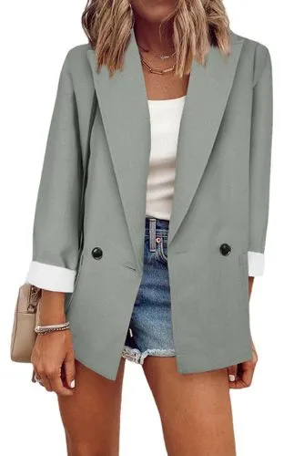 Women's Fashion Solid Color Patchwork Single Breasted Blazer Blazer