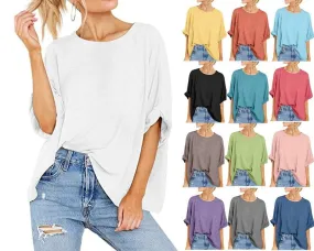 Women's T-shirt Half Sleeve T-Shirts Streetwear Solid Color