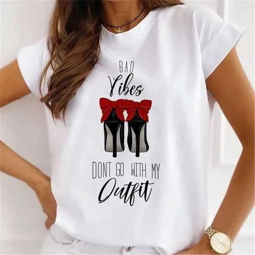 Women's T-shirt Short Sleeve T-Shirts Printing Casual Printing Cartoon