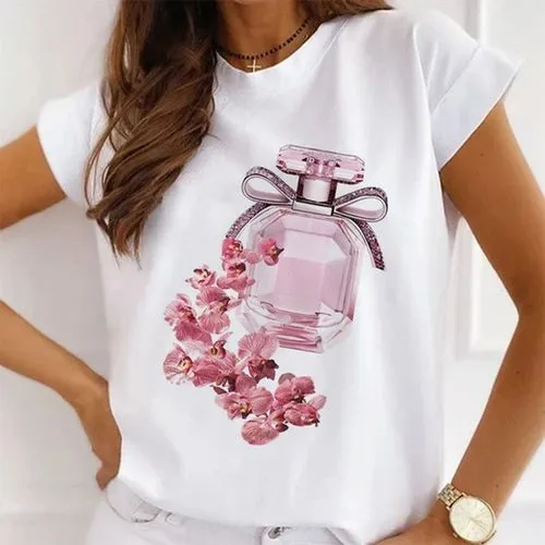 Women's T-shirt Short Sleeve T-Shirts Printing Casual Printing Cartoon