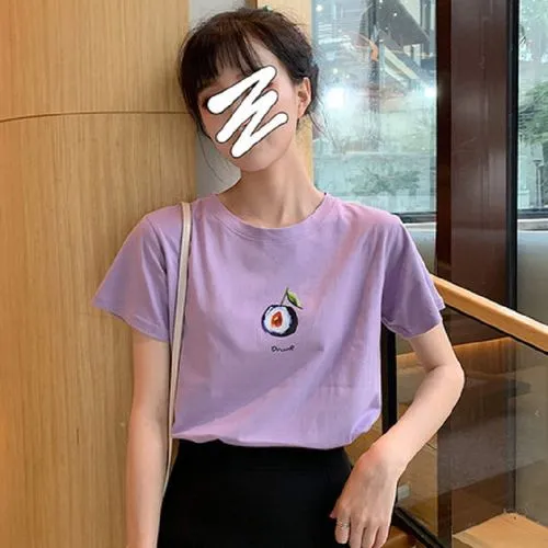 Women's T-shirt Short Sleeve T-shirts Printing Simple Style Fruit