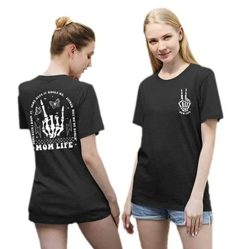 Women's T-shirt Short Sleeve T-Shirts Printing Streetwear Skeleton