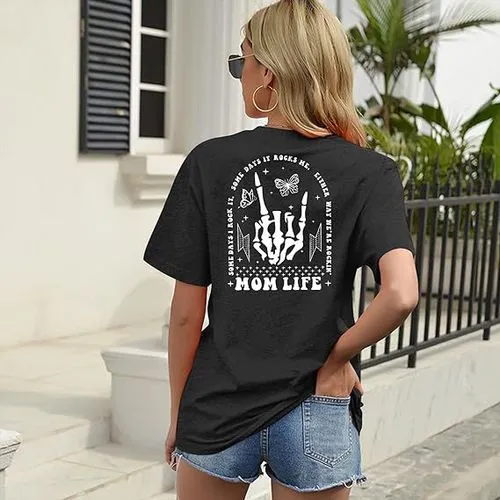 Women's T-shirt Short Sleeve T-Shirts Printing Streetwear Skeleton