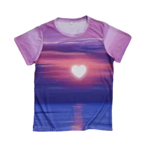 Women's T-shirt Short Sleeve T-Shirts Simple Style Heart Shape