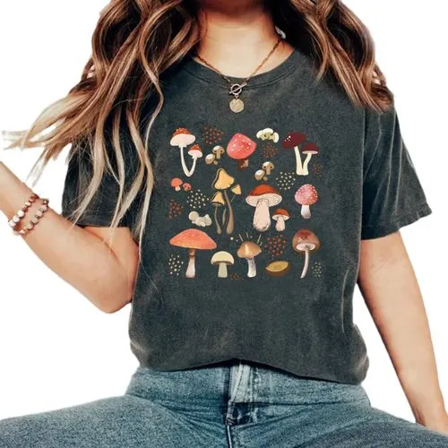 Women's T-shirt Short Sleeve T-shirts Streetwear Mushroom